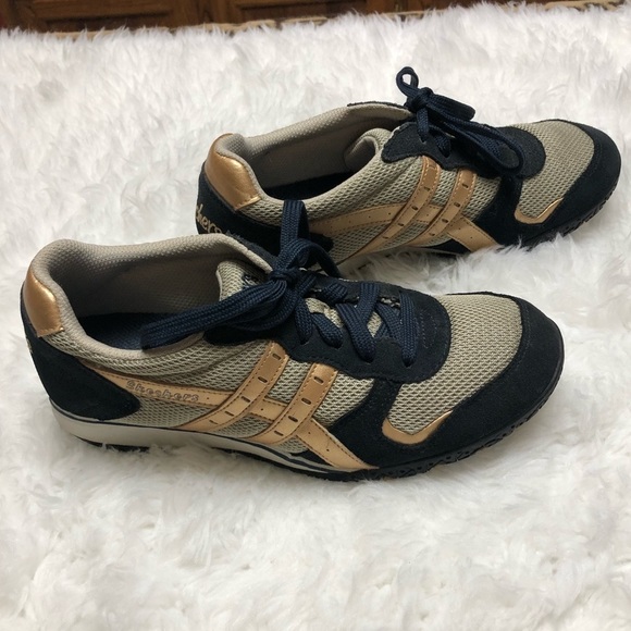 Skechers Shoes - SKECHERS Navy and Gold Fashion Sneakers Women’s Size 6.5